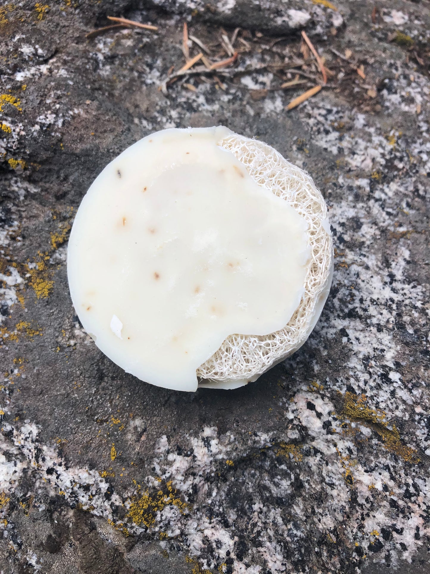 Pine and Rosemary Infused Bar Soap with Loofa